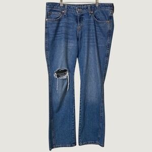Levi's Premium Jeans Womens Distressed Flap Pocket Bootcut Medium Wash Denim‎ XL